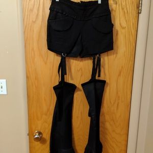Gothic shorts and leg warmers set